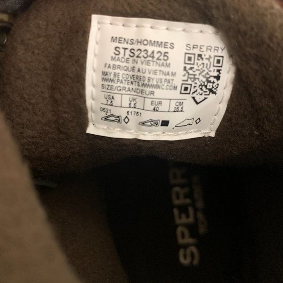 NWT SPERRY TOPSIDER MENS AVENUE WATERPROOF INSULATED TAN/BROWN DUCK BOOTS 7.5 - Picture 5 of 5